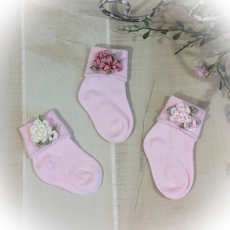 pink newborn socks