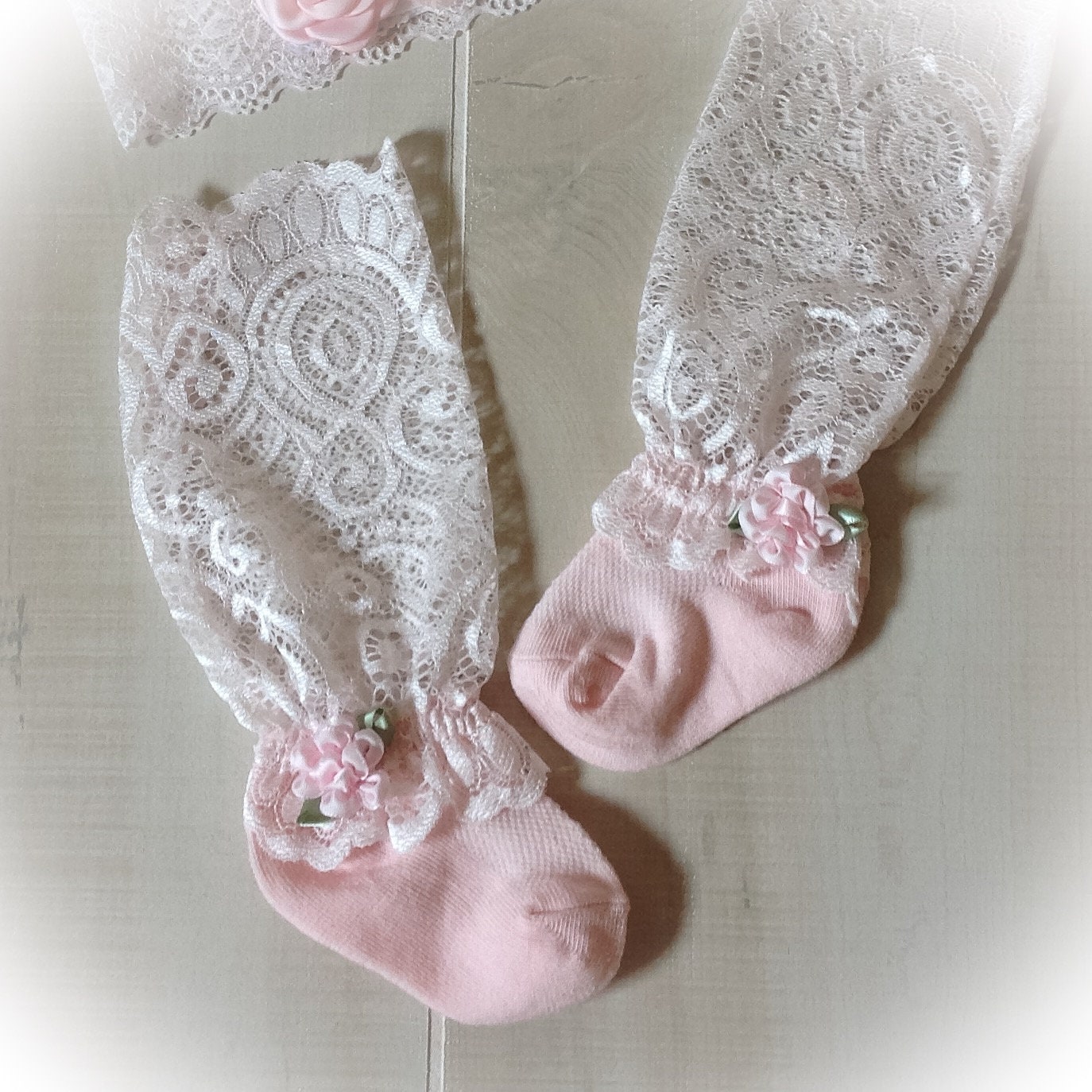 Baby Headband and Sock Set Baby Girl Leggings Newborn Photo Etsy