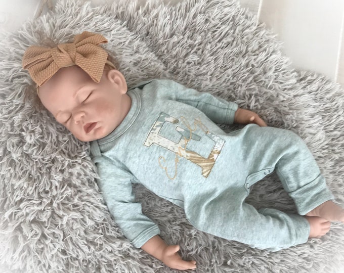 Personalized Coming Home Girl Romper, Monogram Baby Outfit, Newborn Gift
