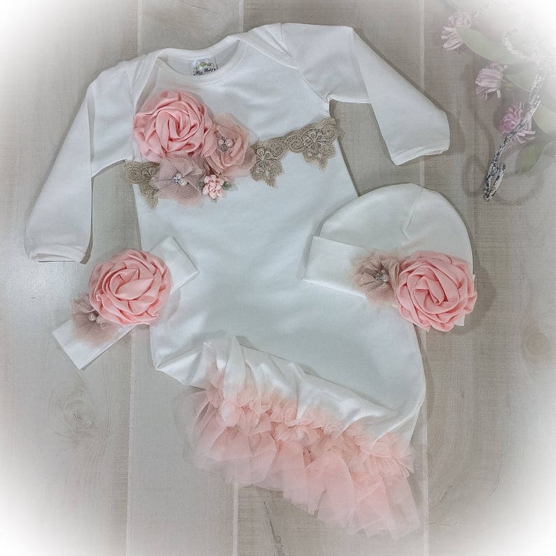 Newborn Girl Coming Home Outfit Baby Girl Gown Baby Go Home | Etsy