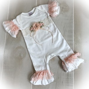 Newborn Girl Coming Home Outfit Newborn Ruffle Romper Baby - Etsy