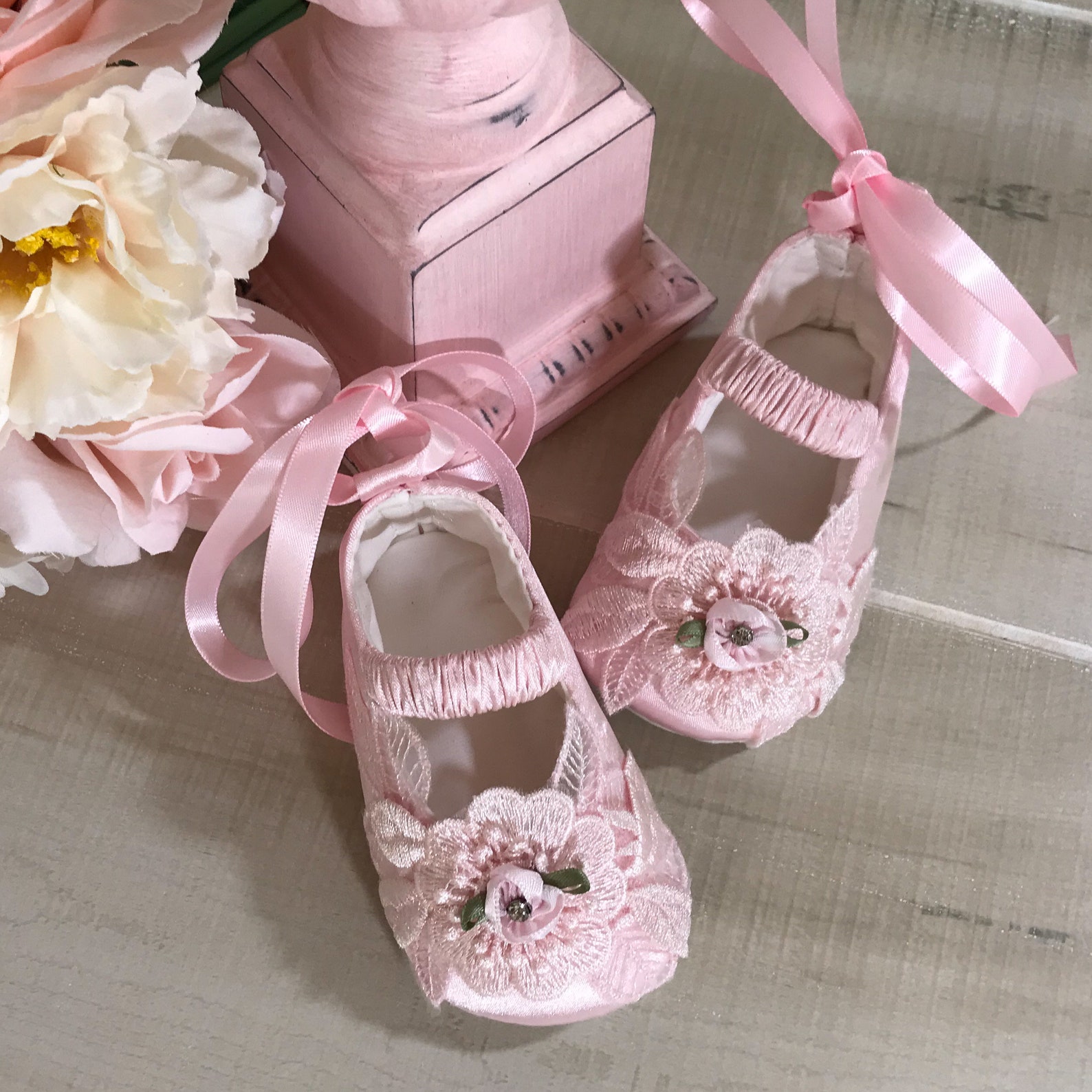 Baby Girl Shoes Christening Shoes Satin Baby Crib Shoes Etsy