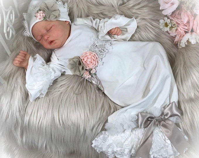 Handmade Lace Newborn Gown: Victorian Take Home Outfit