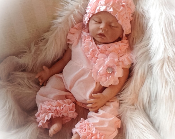 Newborn Girl Coming Home Outfit, Pink Newborn Ruffle Romper, Baby Girl Summer Outfit