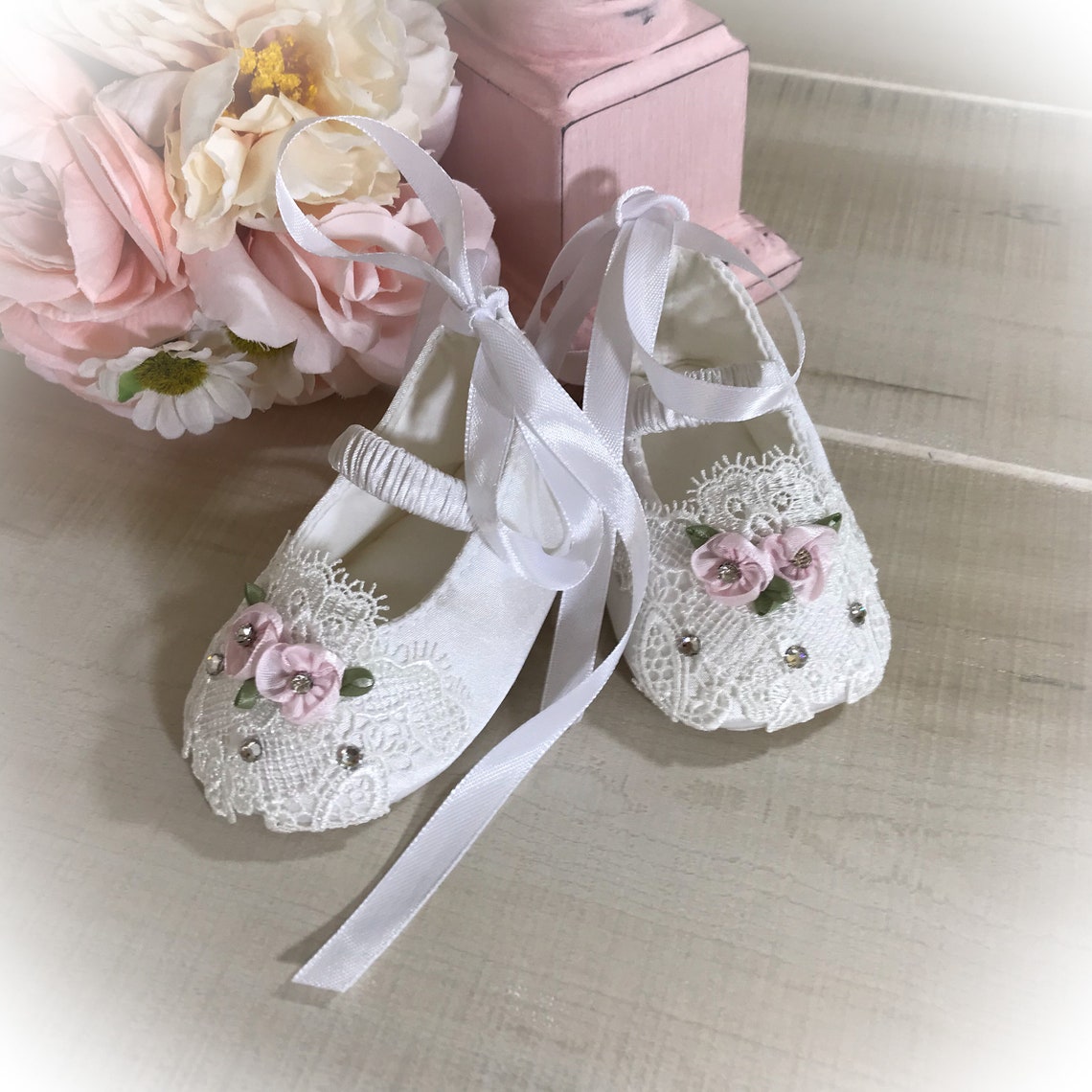 Baby Girl Shoes Christening Shoes Satin Baby Crib Shoes Etsy
