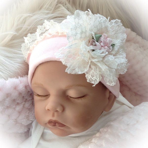 Newborn Girl Hat, Baby Hospital Hat, Unique Baby Gift, Baby Shower Gift, Baby Girl Cap