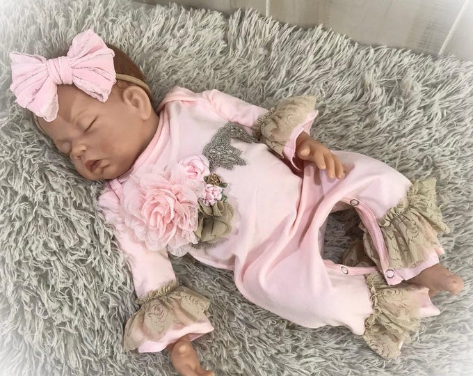 Newborn Girl Coming Home Outfit, Baby Ruffle Romper, Shower Gift