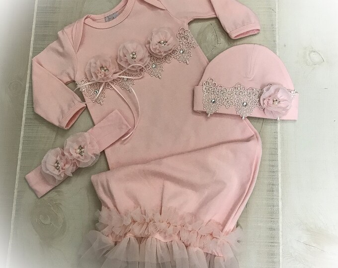 Newborn Coming Home Gown, Unique Baby Girl Gift, Take Home Outfit
