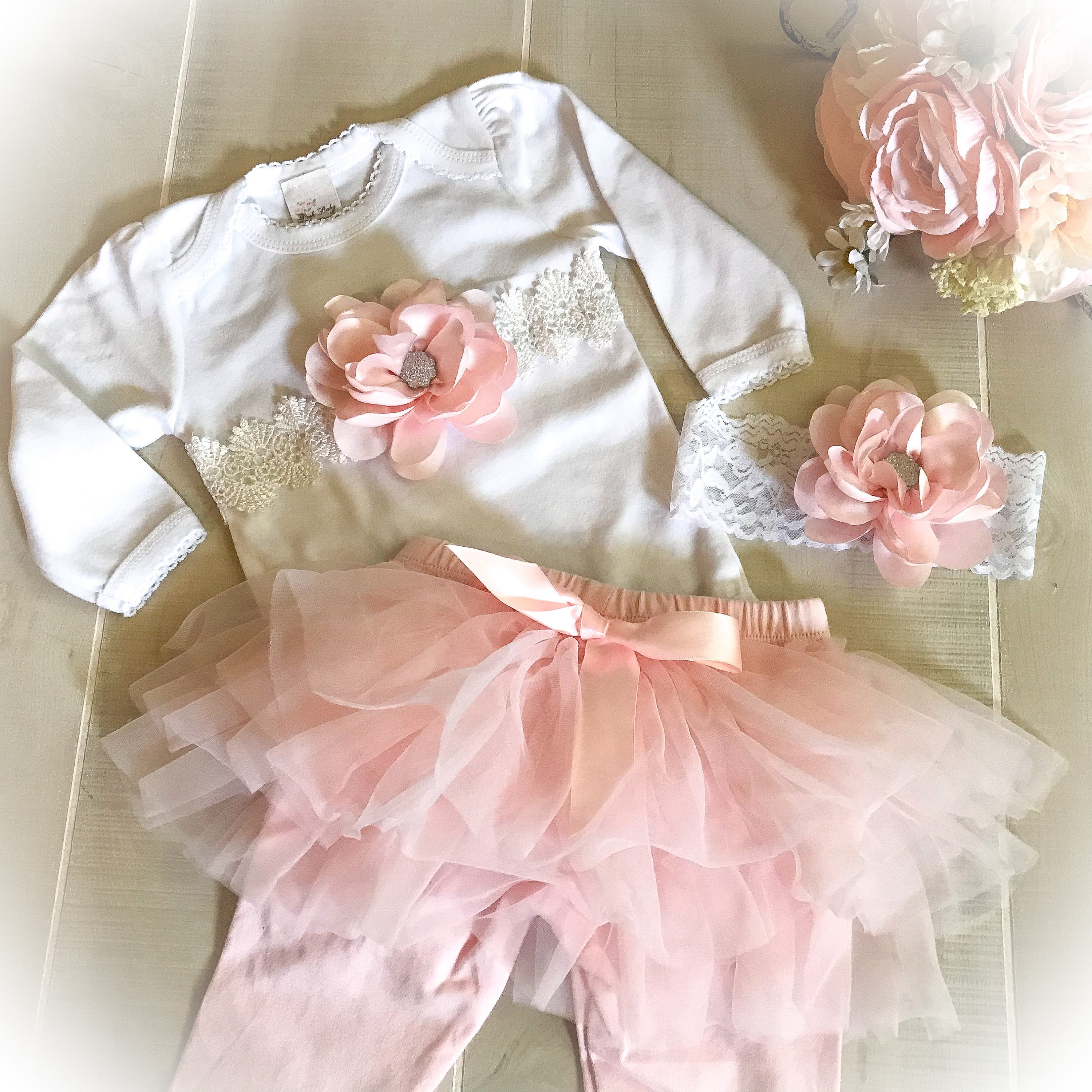 Baby Girl TuTu Pant Set Baby Girl Outfit Baby Girl Photo Etsy