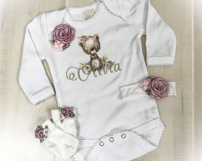Newborn Girl Coming Home Outfit, Baby Girl Shower Gift