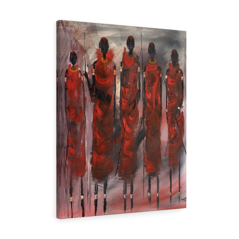 Home decor Office Canvas Gallery Wraps African tribe print artwork Masai Warrior Series Large Stretched Canvas art print Wall art