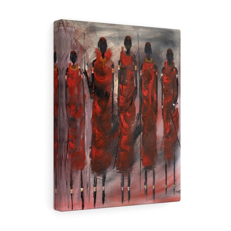 Home decor Office Canvas Gallery Wraps African tribe print artwork Masai Warrior Series Large Stretched Canvas art print Wall art