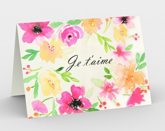 Valentine's Day card I love you like watercolor