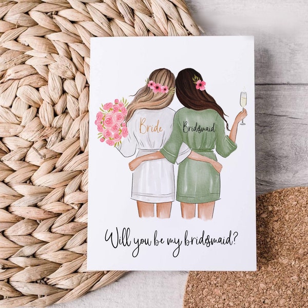 Custom bridesmaid proposal, Maid of honour anouncement, Personalized bridesmaid gift, Maid of honor card, Will you be my Bridesmaid card