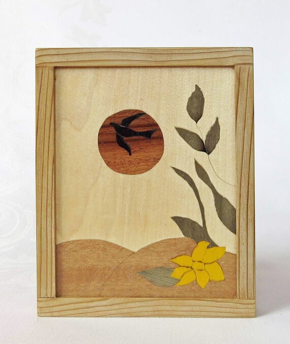 Flower And Bird Marquetry With Cedar Frame Flowers - Marquetry Photo Frames Flower And Bird Marquetry With Cedar Frame Flowers - Marquetry Photo Frames