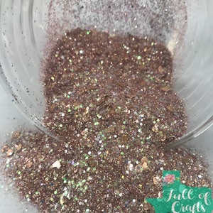 Rose Gold Holographic Chunky Glitter, Rose Gold, Rose Gold Glitter Mix, Tumbler Glitter, Nail Art Glitter, Custom Glitter