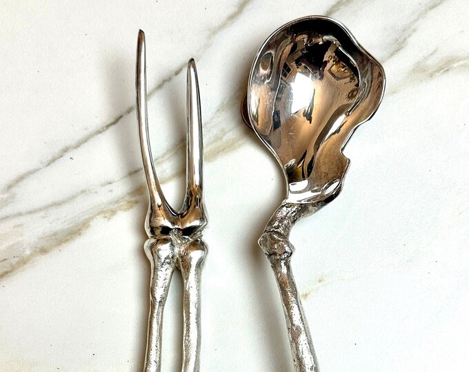 Rare Vintage BONES SKELETON Flatware by Michael Aram Silverplate