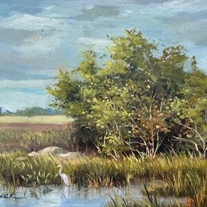 Listed artist Dorothy Starbucks vintage Florida Everglades original oil painting
