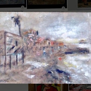 Antonio Otazzo Spanische Venezulanische Kunst. Große Leinwand, Original, Landschaftsmalerei auf Leinwand. Küstenszene
