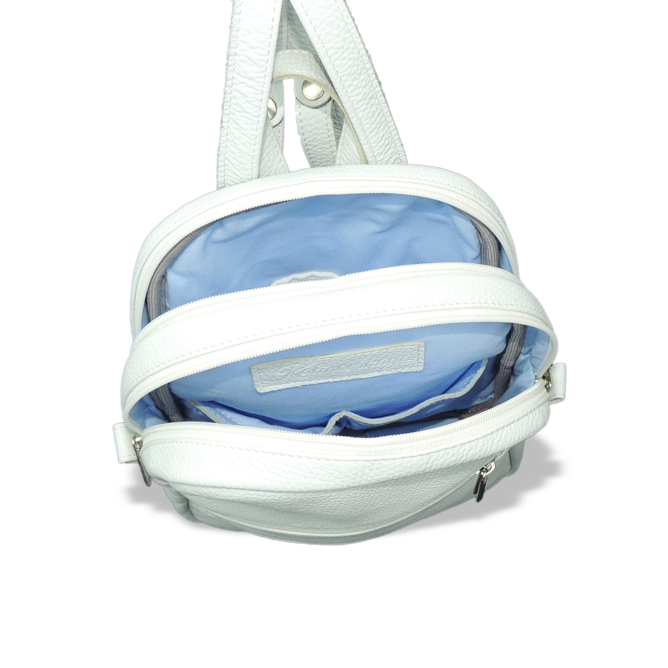 black and white backpack purse