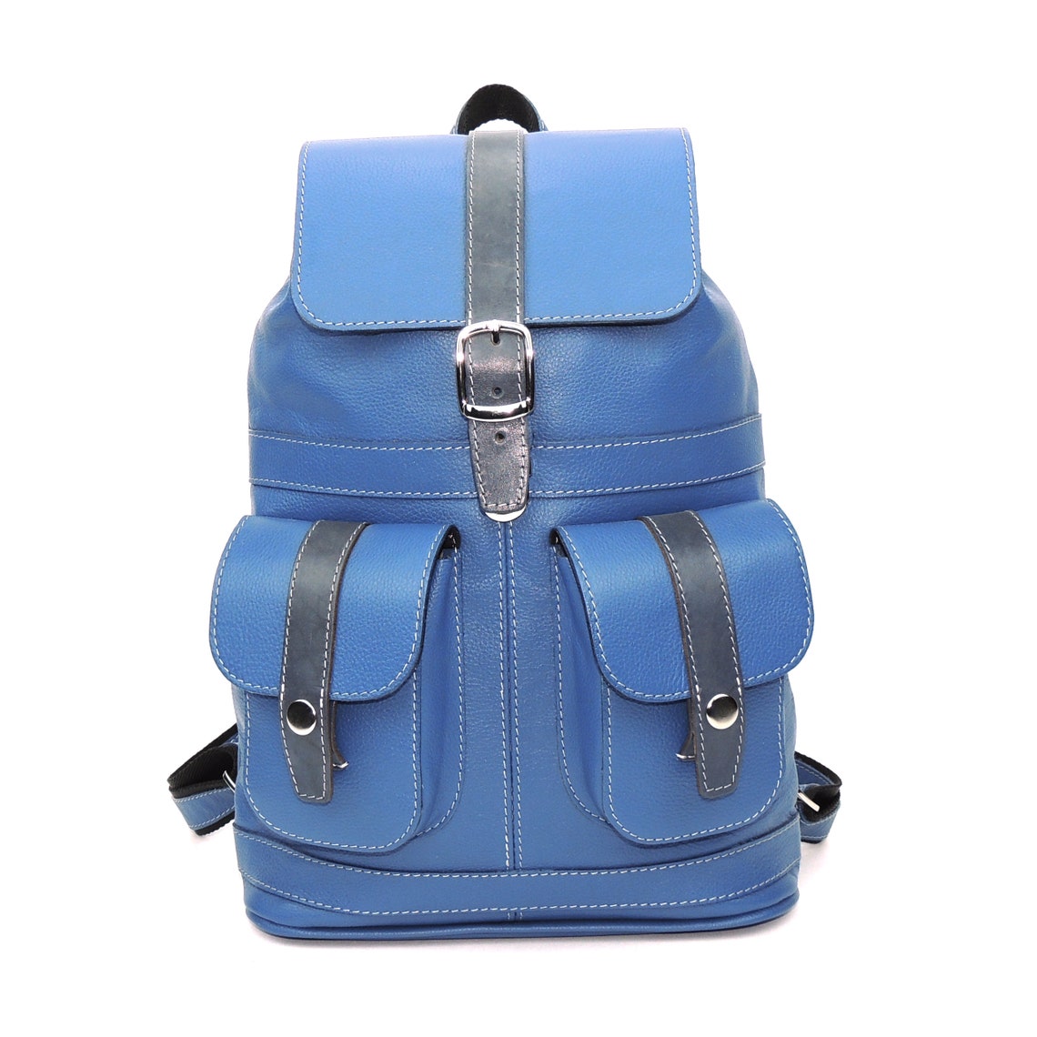 Backpack Blue Leather Women's Ultramarine Etsy