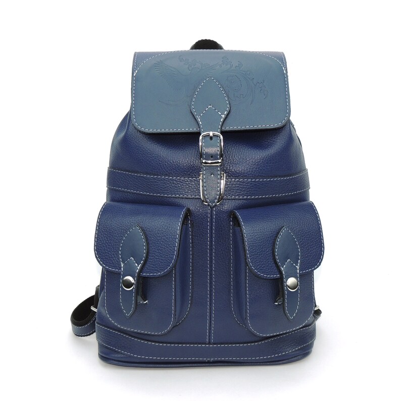 Backpack Pack Ariadne Backpack Purse Everyday Backpack Flap Backpack Blue Leather Women/'s Backpack Medium Backpack Urban Backpack