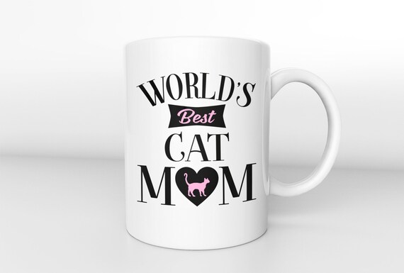 World's Best Cat Mom Mug; 11oz. Mug; Cat Mom Mug; Cat Mug; Cat Lady Mug; Gifts for Cat Lovers; Cat Drinkware