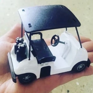 Plastic Golf Cart Mini Cake Topper Party Birthday Miniature Toy Golfer Partyware