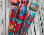 Tye Die crochet hook, made to order, handmade hook, ergonomic crochet hook, crochet, fiber art