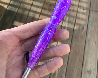 Made to Order Lilac Starlight crochet hook, ergonomic crochet hook, crochet, fiber art, handmade crochet hook, boye, bates, clover