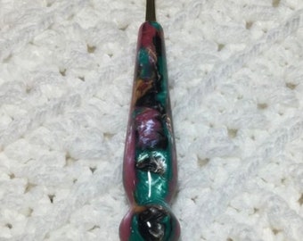 Made to order Abalone ergonomical crochet hook, crochet, handmade hook, fiber art, boye, susan bates, clover