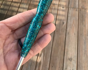 Made to Order Teal Tide crochet hook, ergonomic crochet hook, crochet, fiber art, handmade crochet hook, boye, bates, clover