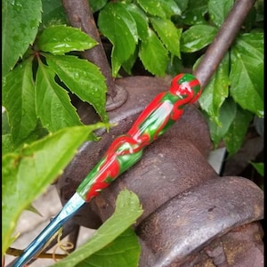 Candy Apple Crochet hook handle, Ergonomic Crochet Hook, Fiber Art, Crochet, Susan Bates, Boye, Clover, made to order crochet hook