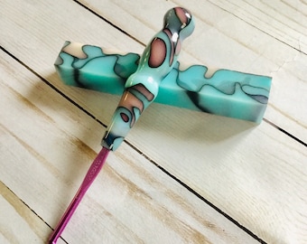 Peach Fire Crochet Hook Handle, Ergonomic Crochet Hook, Crochet