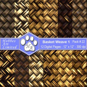 Basket Weave 1 - Digital Scrapbook Paper Pack with Instant Download