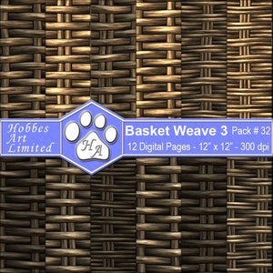 Basket Weave 3 - Digital Scrapbook Paper Pack with Instant Download