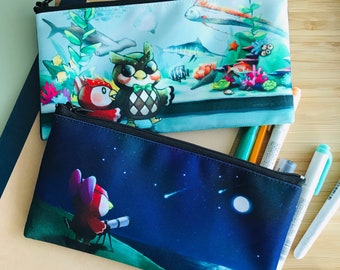 Owl Siblings [ Fabric Pouch ]