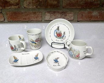 Wedgewood Cup and Plate Beatrix Potter Peter Rabbit Vintage Childs