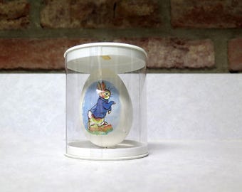 From England Tin Metal Easter Egg Box Peter Rabbit With Carrot on