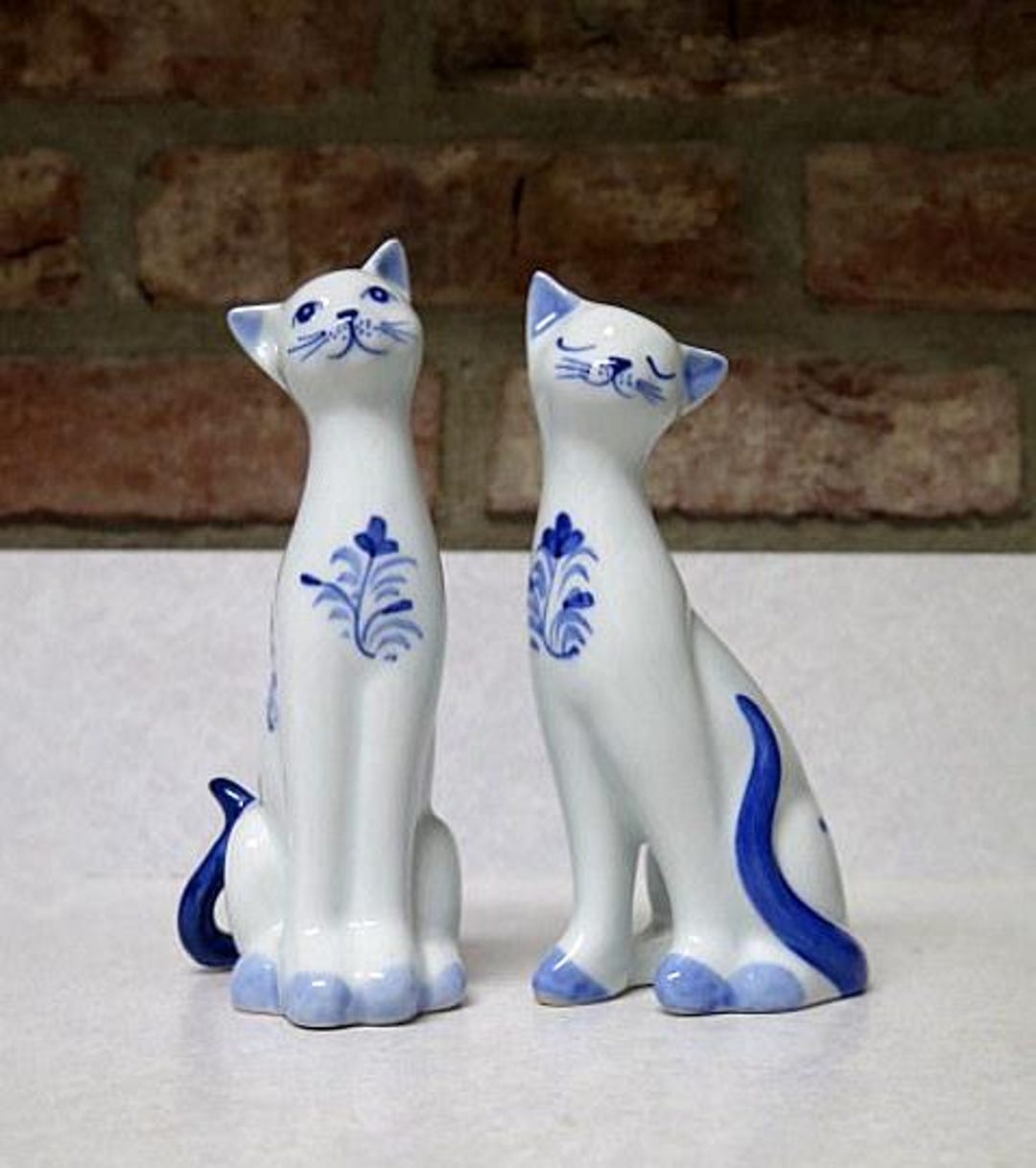 Vintage Andrea by Sadek Porcelain Floral Blue and White Porcelain