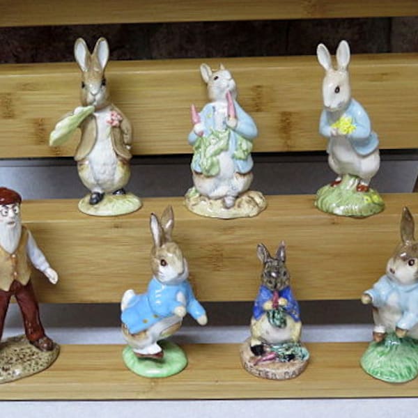 Beatrix Potter Vintage Peter Rabbit Figurines by Beswick and Royal Albert, Peter Rabbit and Mr McGregor, Nursery Room Decor, Gift Idea