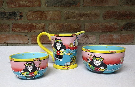 Catzilla Pitcher Candace Reiter Designs Beach Cats 2003 Large