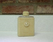 Vintage SCHILDKRAUT BROS Perfume Bottle Pretty Faux Pearls, Gift for Her, Mid Century Vintage Glass Bottle