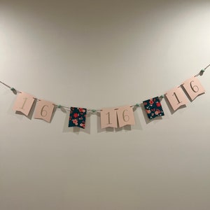 Blush Numbered Milestone Birthday Pennant Banner