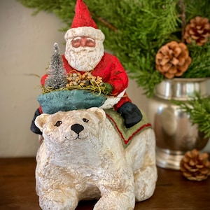 Chubby Santa on polar bear
