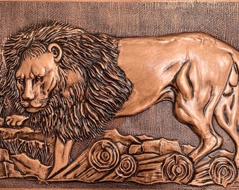 Copper Wall Art -Exotic Lion