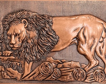 Copper Wall Art -Exotic Lion