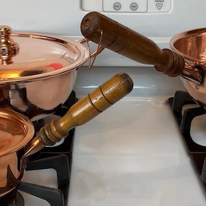 Copper Cookware Set: Wok, Saucepan, Casserole