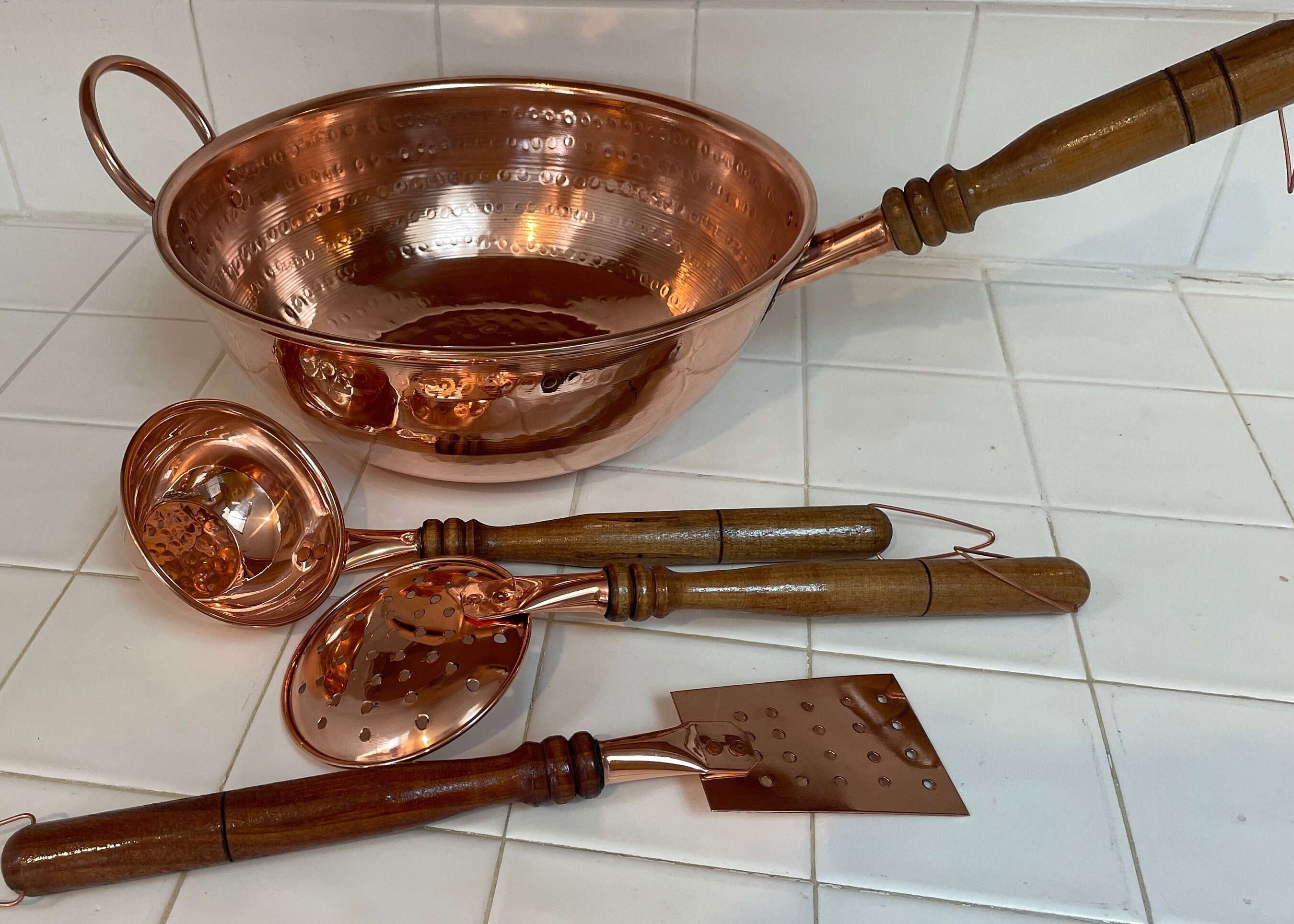 Gancio Per Wok In Acciaio Inossidabile | Manico In Legno, 17 Pollici | Per Wok Fino A 16 Pollici - Foto 5