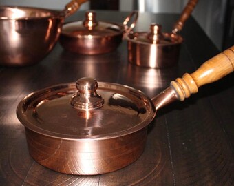 Copper Saucepan with Lid & Rauli Wood Handle | Chilean Copper Cookware